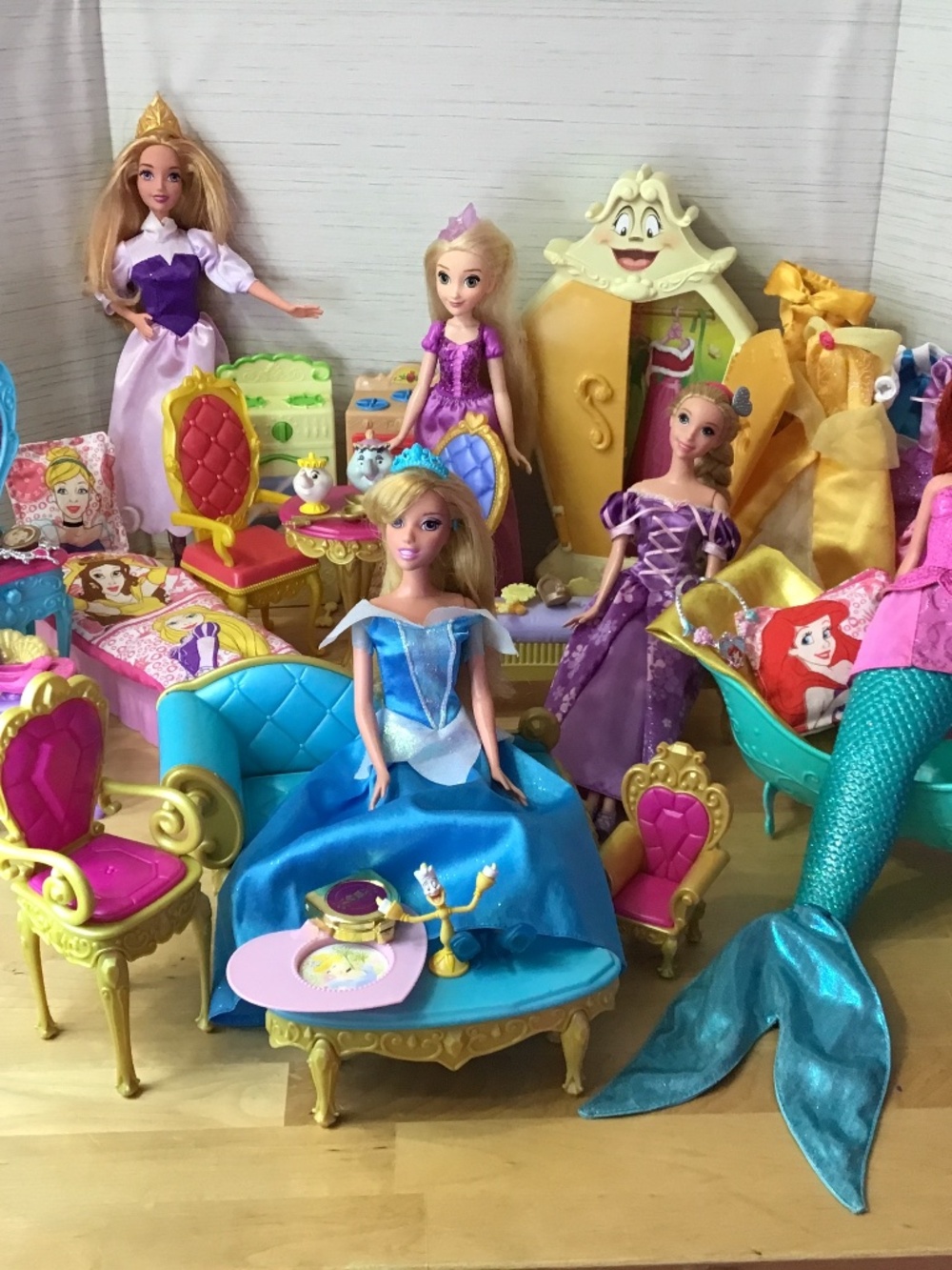 Disney Barbie Dolls and Furniture